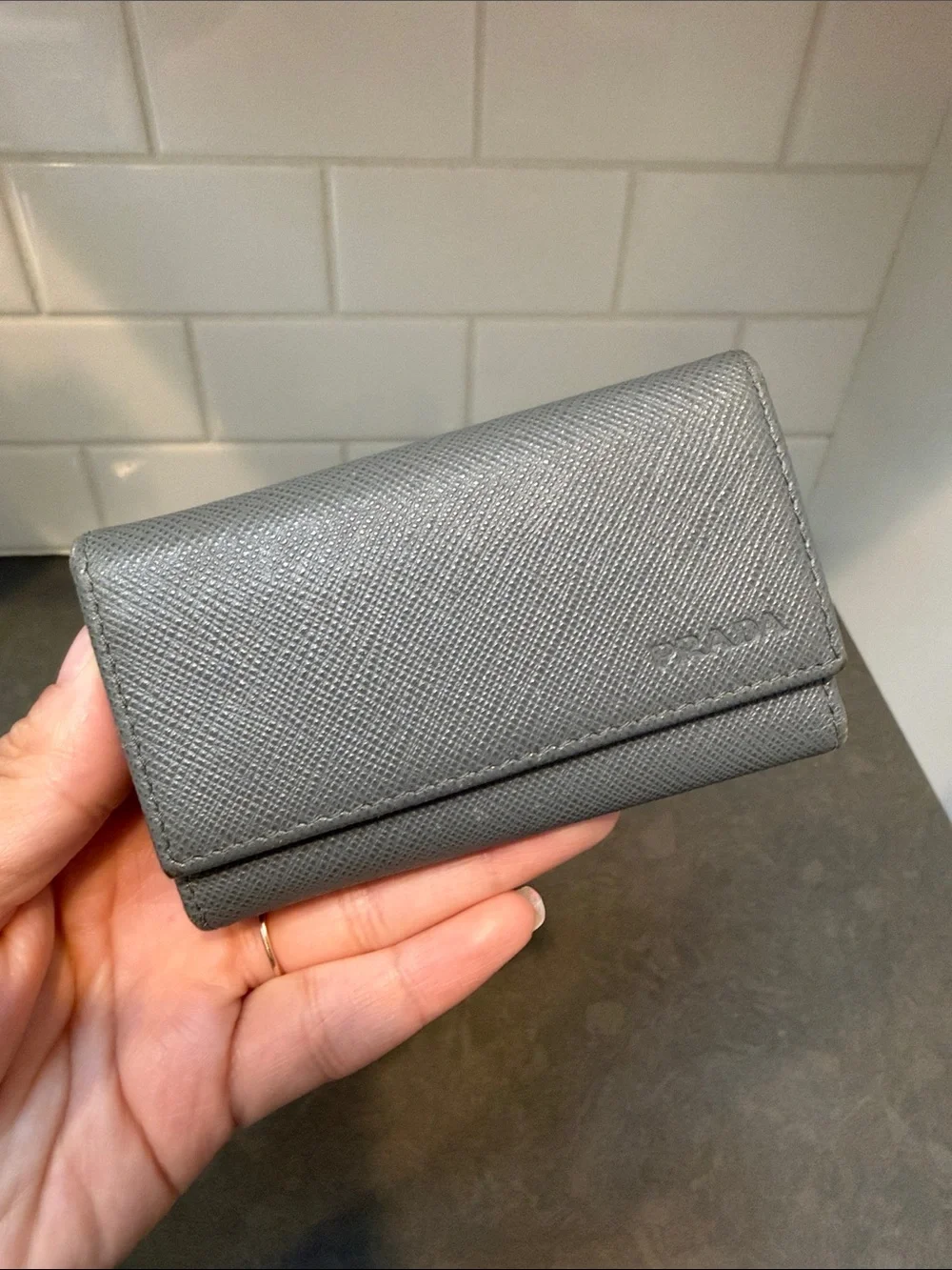 Prada Key/Card Holder Saffiano Leather